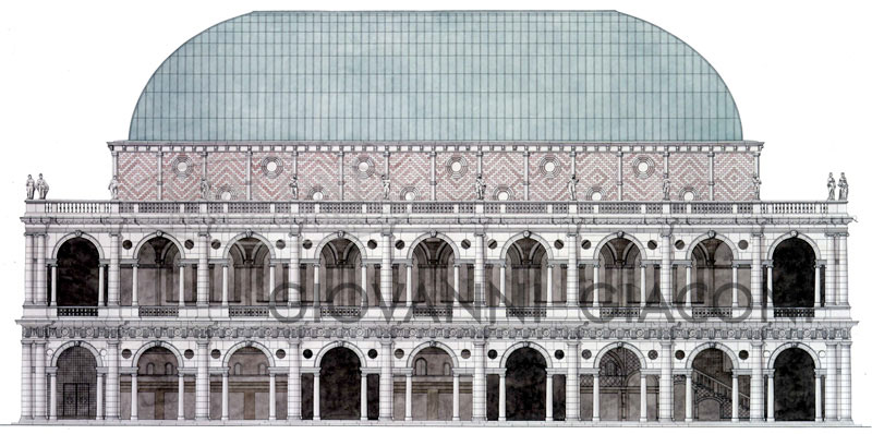 palladio basilica giaconi watercolor