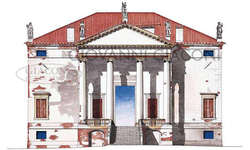 palladio giaconi villa watercolor