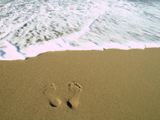  crete,beach,sea,footprint,sand